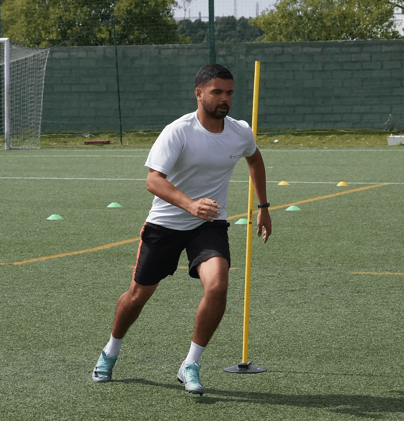 Exercício de agilidade em treino